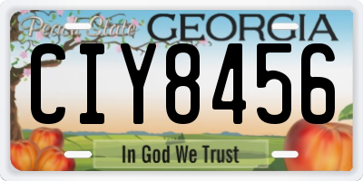 GA license plate CIY8456