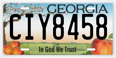GA license plate CIY8458
