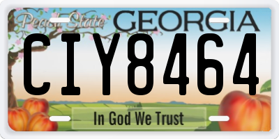 GA license plate CIY8464