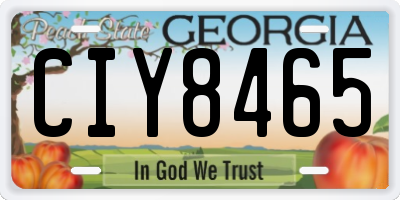 GA license plate CIY8465