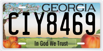 GA license plate CIY8469