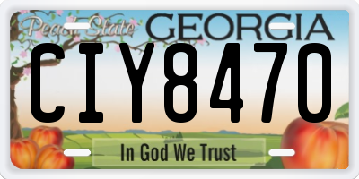 GA license plate CIY8470