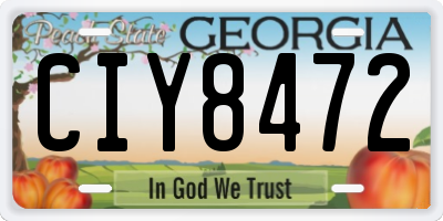 GA license plate CIY8472