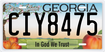 GA license plate CIY8475