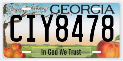 GA license plate CIY8478