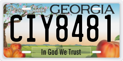 GA license plate CIY8481