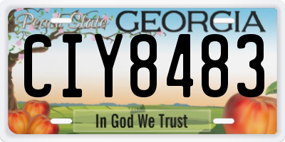 GA license plate CIY8483