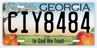 GA license plate CIY8484