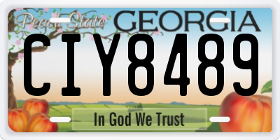 GA license plate CIY8489
