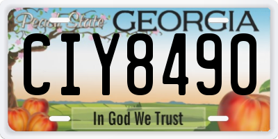 GA license plate CIY8490