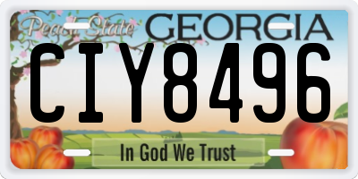 GA license plate CIY8496
