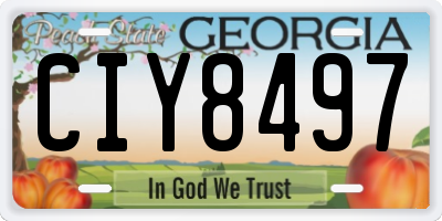 GA license plate CIY8497