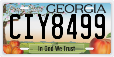 GA license plate CIY8499