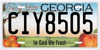 GA license plate CIY8505