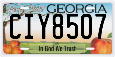 GA license plate CIY8507
