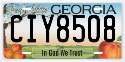 GA license plate CIY8508