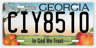GA license plate CIY8510