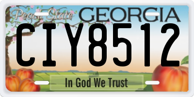 GA license plate CIY8512