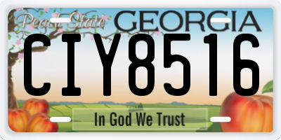 GA license plate CIY8516