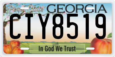 GA license plate CIY8519