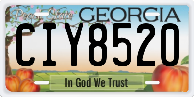 GA license plate CIY8520
