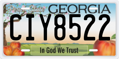GA license plate CIY8522