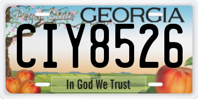 GA license plate CIY8526
