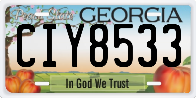 GA license plate CIY8533