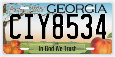 GA license plate CIY8534