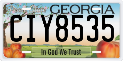 GA license plate CIY8535