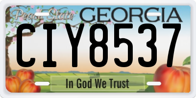 GA license plate CIY8537