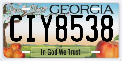 GA license plate CIY8538