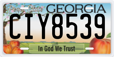 GA license plate CIY8539