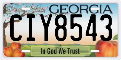 GA license plate CIY8543