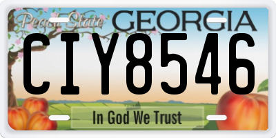 GA license plate CIY8546