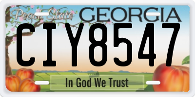 GA license plate CIY8547