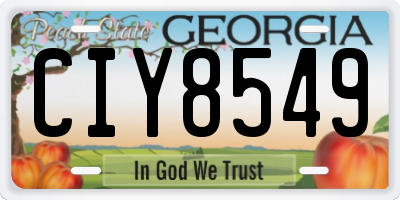 GA license plate CIY8549