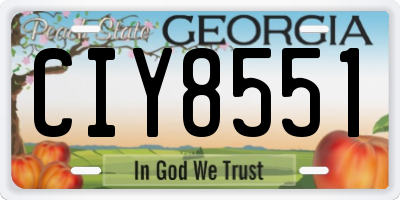 GA license plate CIY8551