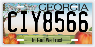 GA license plate CIY8566