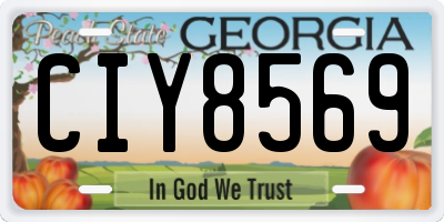 GA license plate CIY8569