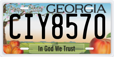 GA license plate CIY8570