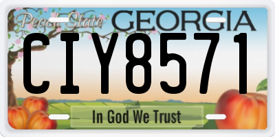 GA license plate CIY8571