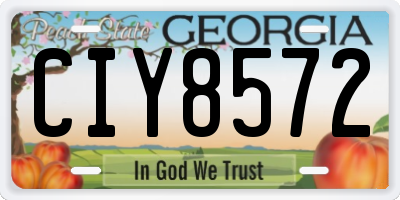 GA license plate CIY8572