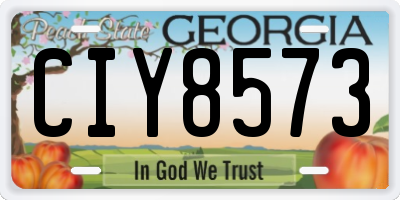 GA license plate CIY8573