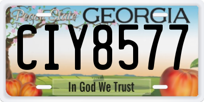 GA license plate CIY8577