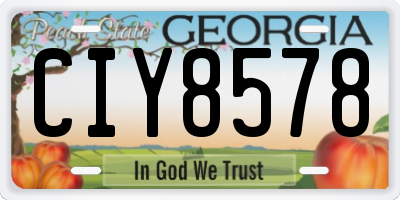 GA license plate CIY8578