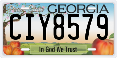 GA license plate CIY8579