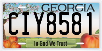 GA license plate CIY8581