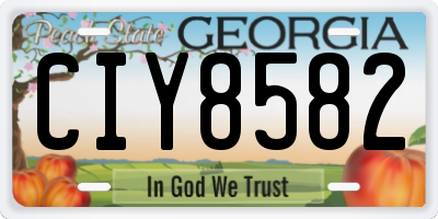 GA license plate CIY8582