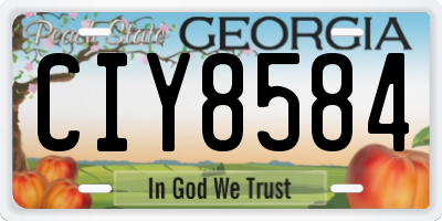 GA license plate CIY8584